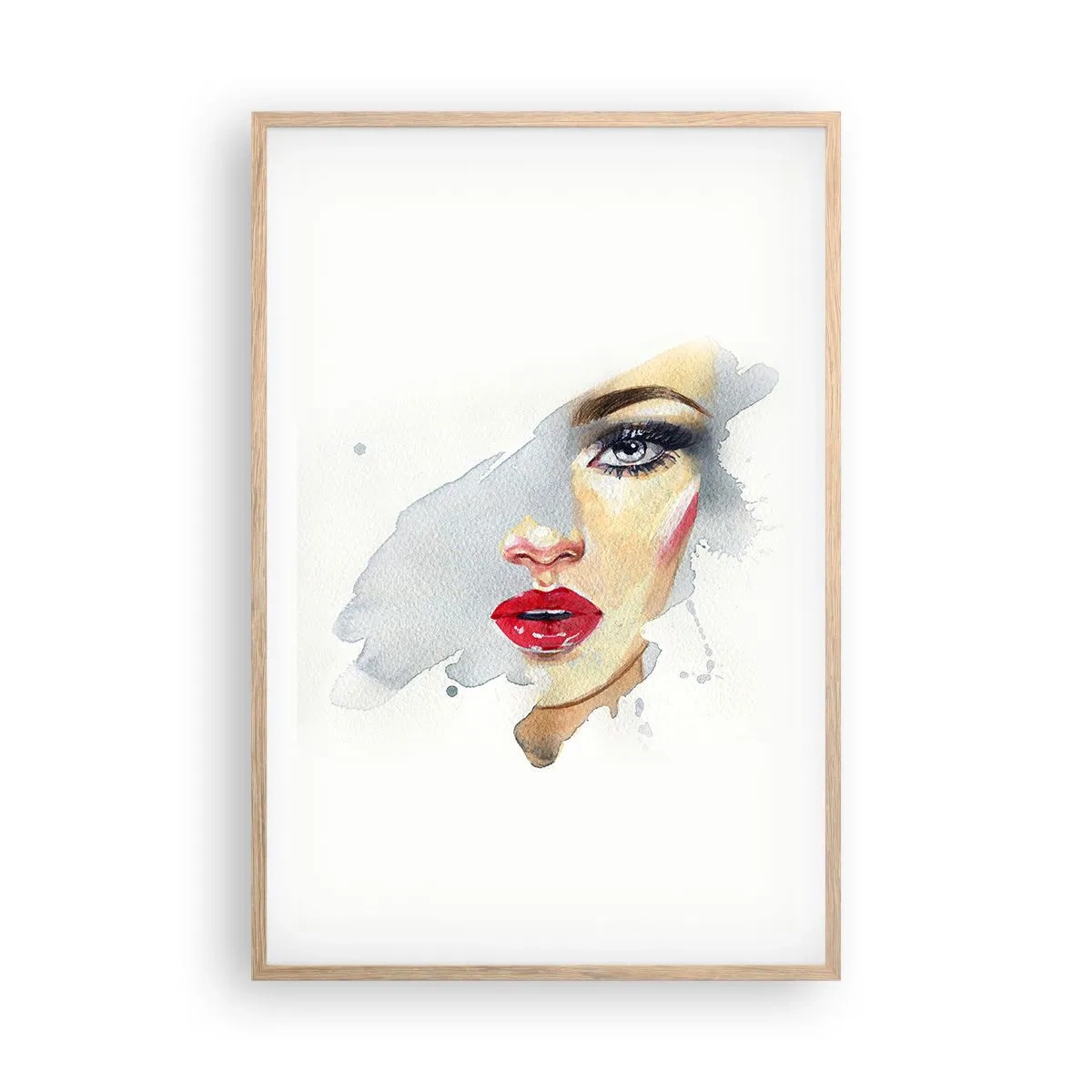 Een poster in een licht eiken lijst - Weerspiegeld in een druppel water - 61x91 cm