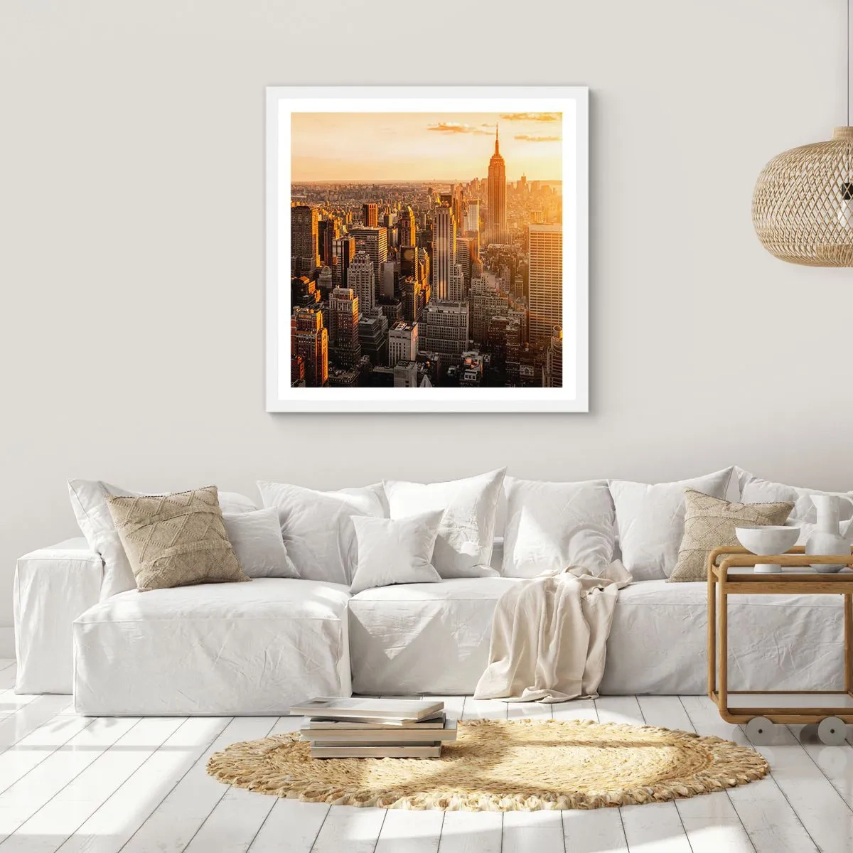 Poster in een witte lijst - Groeien in de zon - 30x30 cm