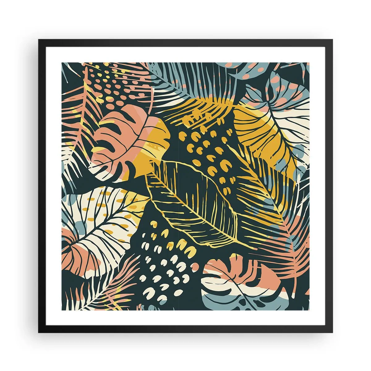 Poster in een zwarte lijst - Lommerrijke fantasie - 60x60 cm