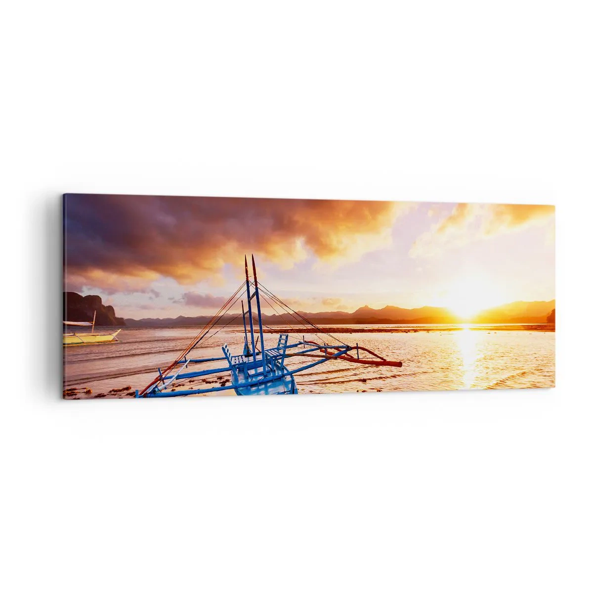 Schilderen op canvas - Strek je uit op het zand na een hele dag - 140x50 cm