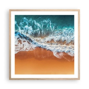 Een poster in een licht eiken lijst - Altijd hand in hand - 60x60 cm