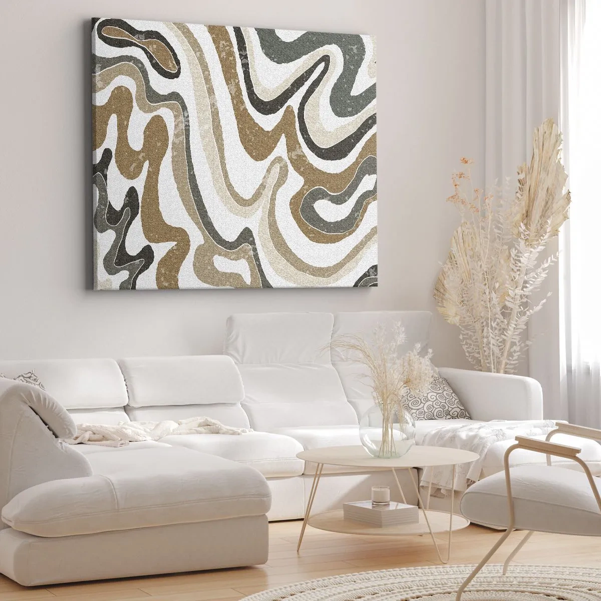 Schilderen op canvas - Meanders van aardekleuren - 100x70 cm