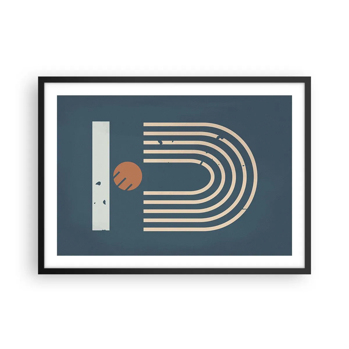 Poster in een zwarte lijst - Geometrie op de granaatappel - 70x50 cm