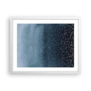 Poster in een witte lijst - Samenstelling - blauwe fasen - 50x40 cm
