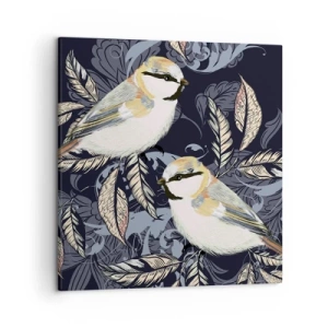 Schilderen op canvas - Geel-blauwe triller - 50x50 cm