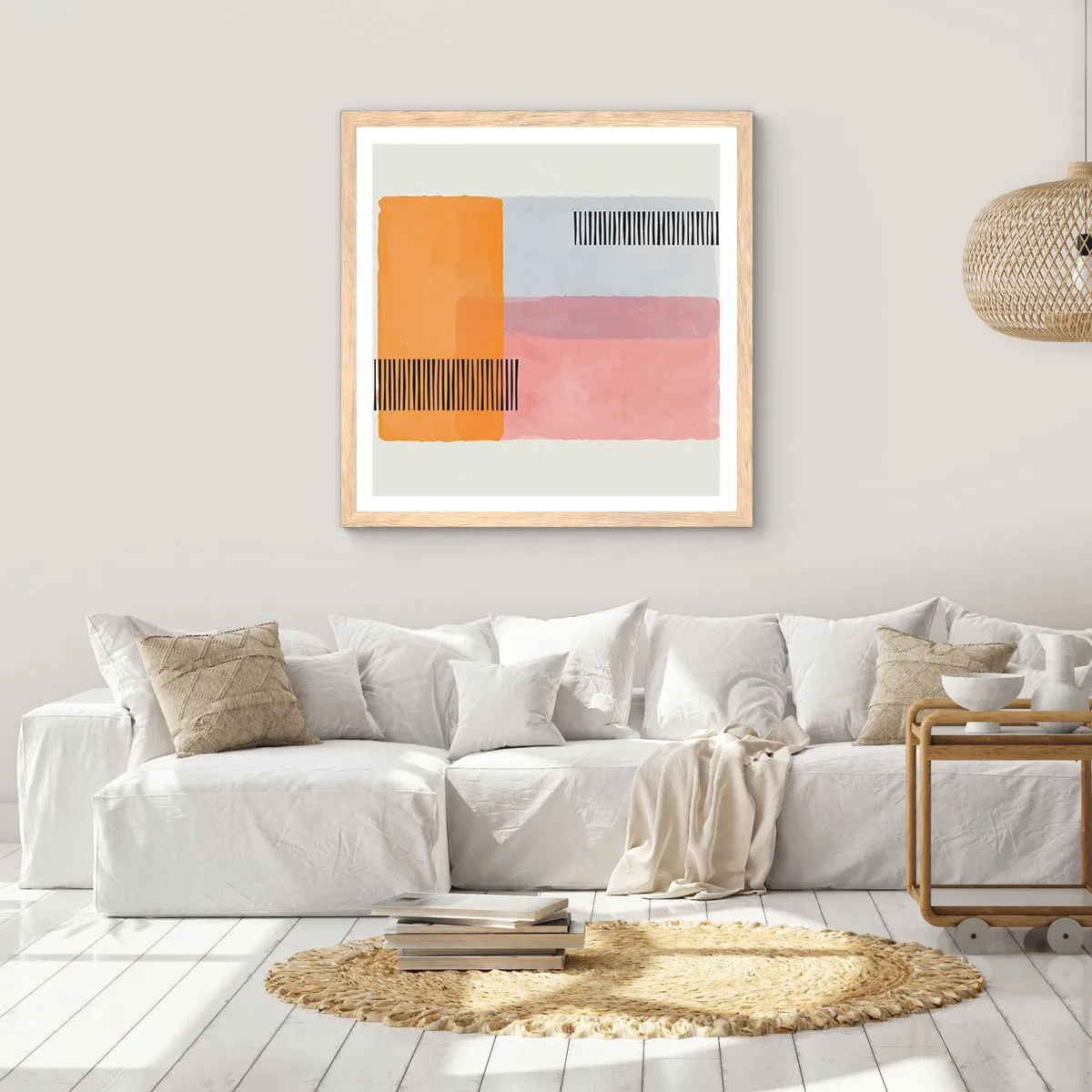 Een poster in een licht eiken lijst - Van hoek tot hoek - 40x40 cm