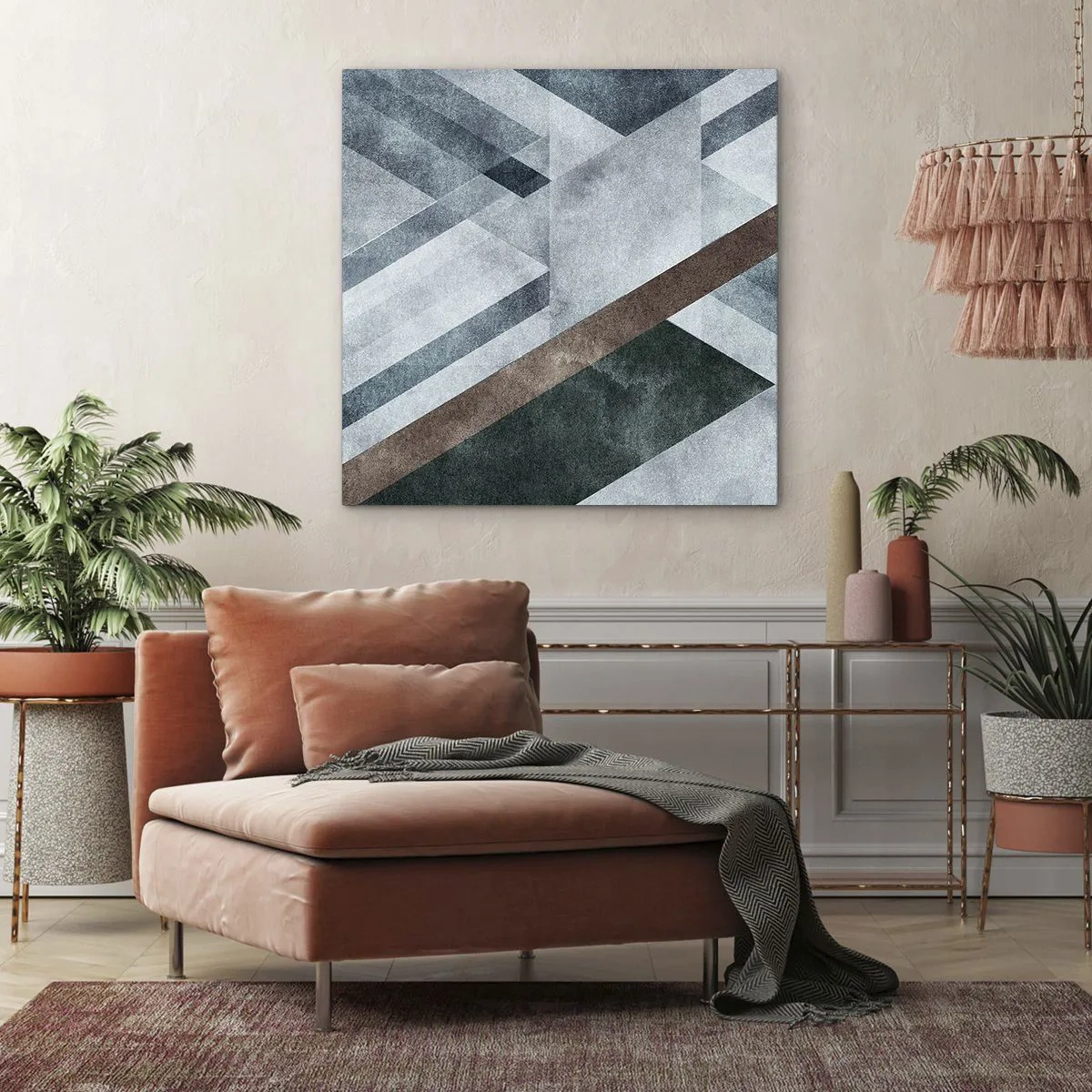 Schilderen op canvas - Verfijnde elegantie van geometrie - 70x70 cm