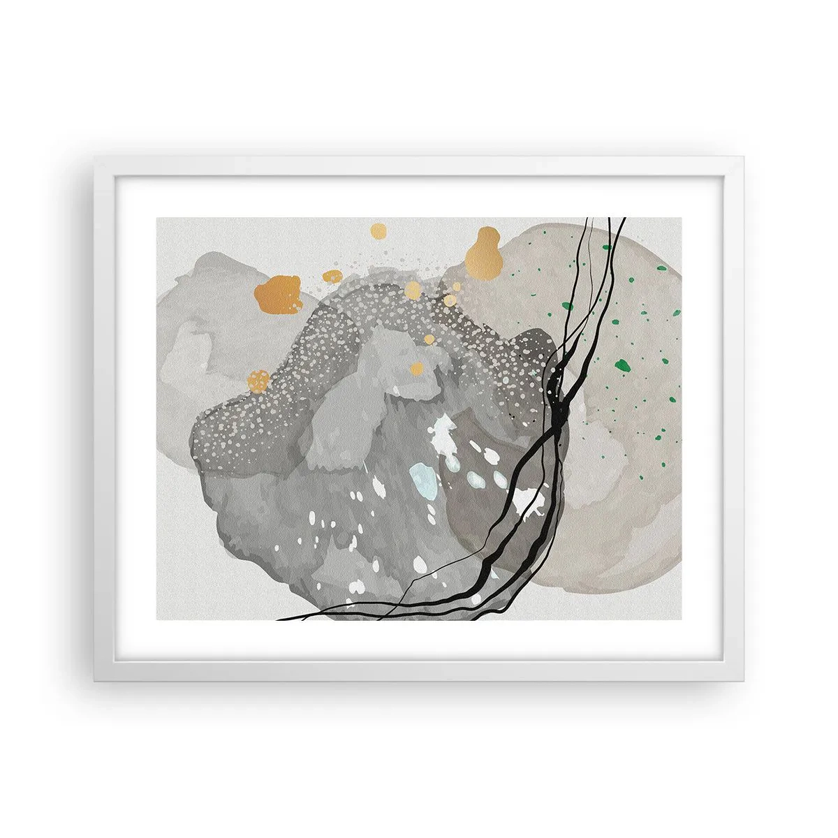 Poster in een witte lijst - Organische compositie - 50x40 cm
