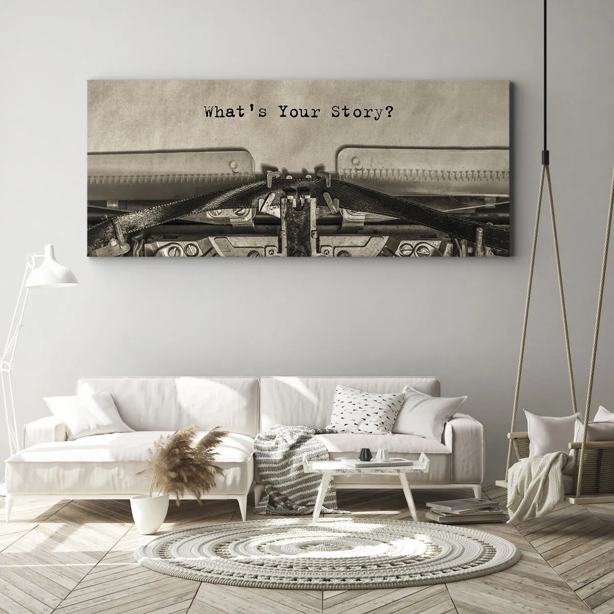 Schilderen op canvas - Vertel het mee - 160x50 cm