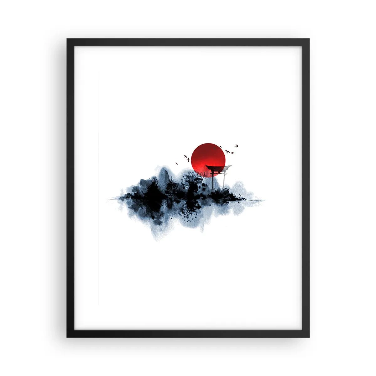 Poster in een zwarte lijst - Japanse weergave - 40x50 cm