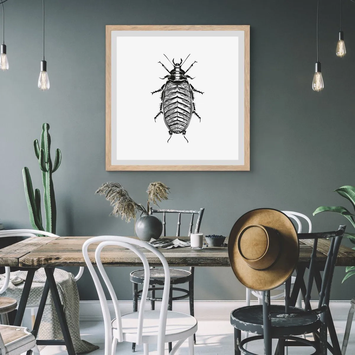 Een poster in een licht eiken lijst - Wat een exemplaar! - 50x50 cm