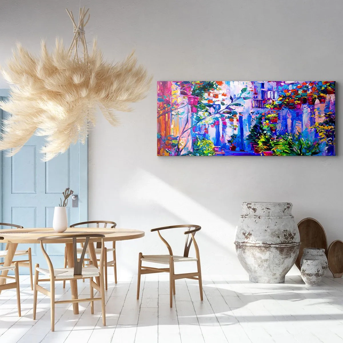 Schilderen op canvas - Impressie - een Italiaanse straat - 100x40 cm