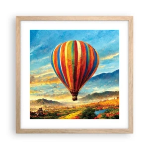 Een poster in een licht eiken lijst - In stilte zie je meer - 40x40 cm