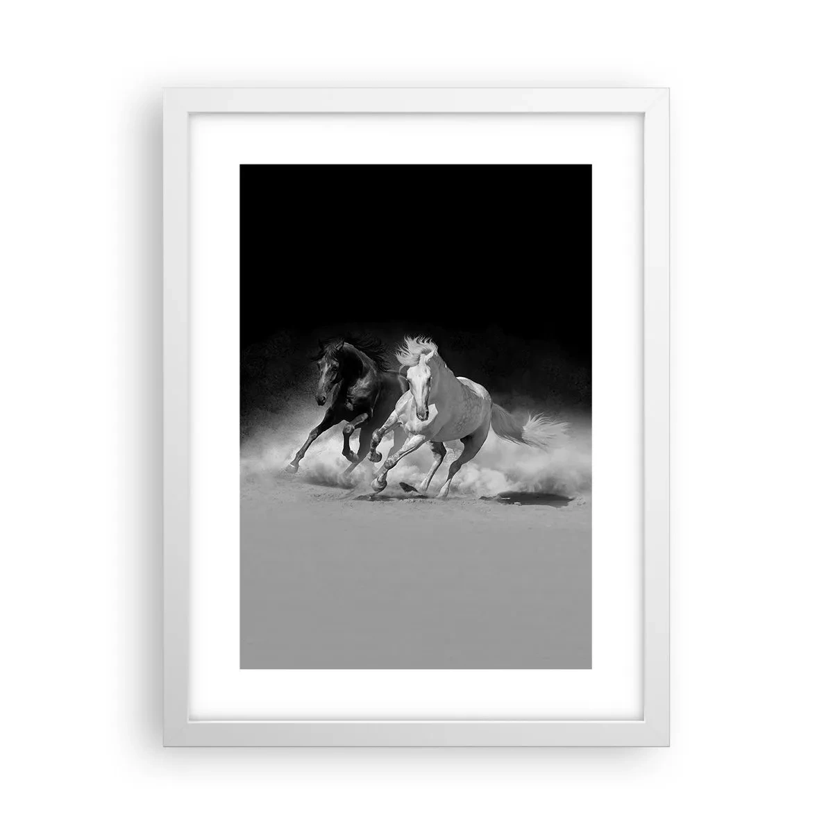 Poster in een witte lijst - Vrijheidsgalop - 30x40 cm