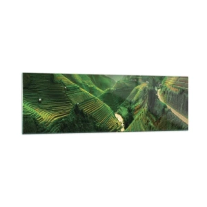 Schilderen op glas - Vietnamese vallei - 160x50 cm