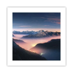 Poster - Licht in de dalen - 40x40 cm