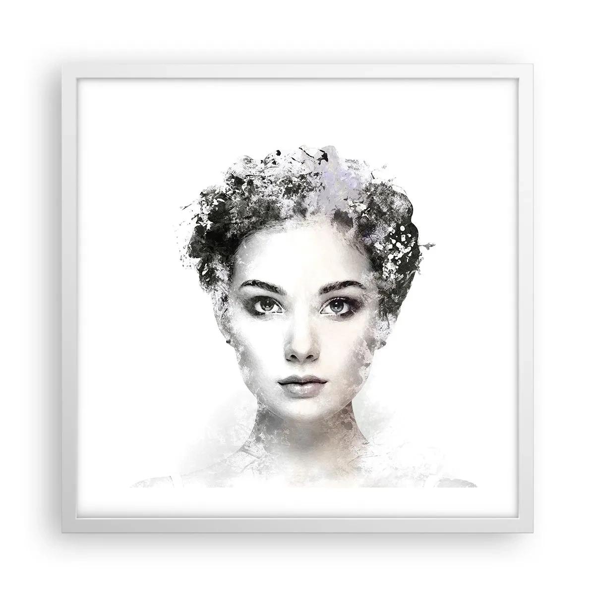 Poster in een witte lijst - Een uiterst stijlvol portret - 50x50 cm