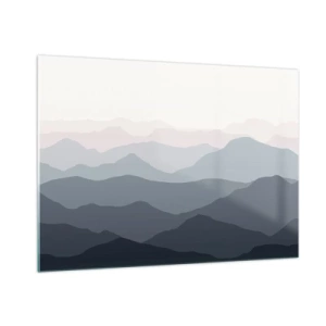 Schilderen op glas - Golven van de bergen - 100x70 cm