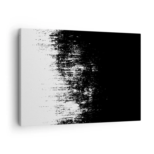 Schilderen op canvas - Minimalistische abstractie in zwart-wit - 70x50cm - En de winnaar is ... - Moderne wanddecoratie voor woonkamer en slaapkamer ARTTOR