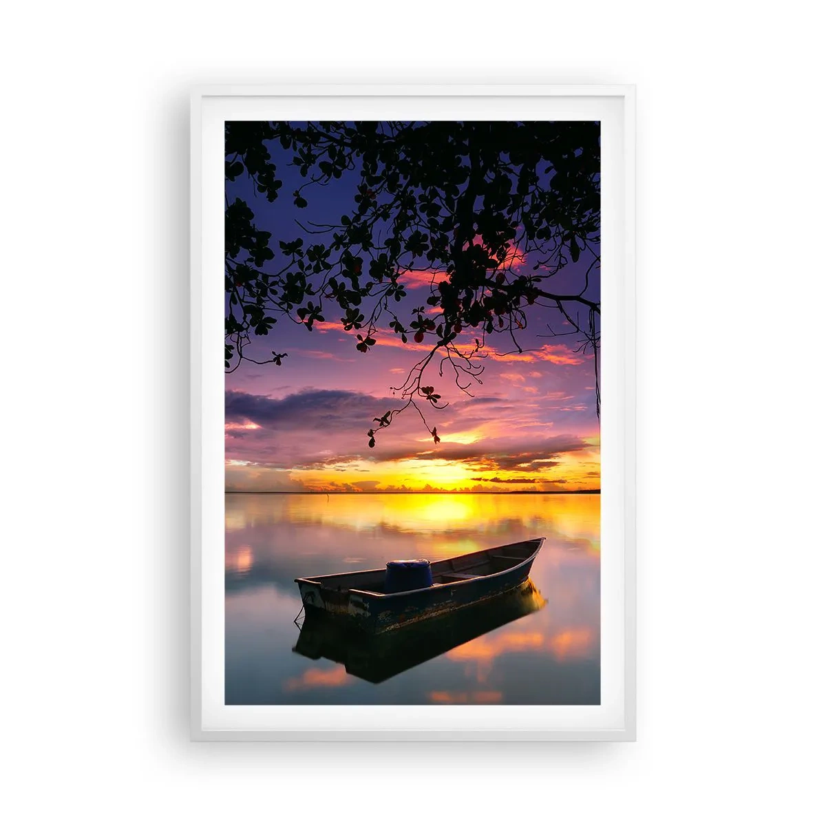 Poster in een witte lijst - "Je lijkt midden in de lucht te hangen..." - 61x91 cm