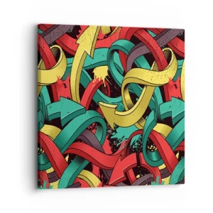 Schilderen op canvas - Welke weg naar het doel? - 30x30 cm