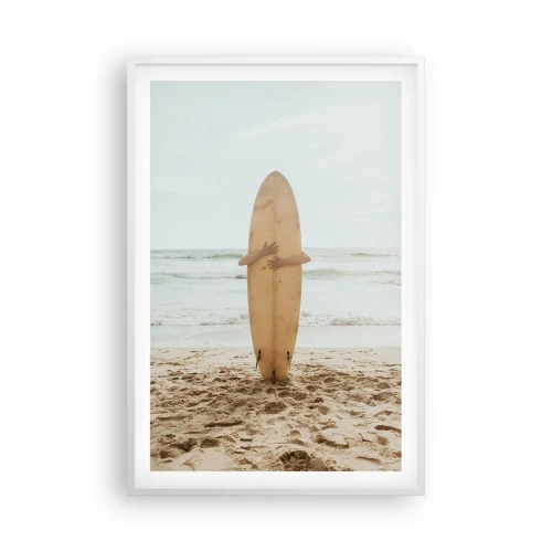 Poster in een witte lijst - Uit liefde voor golven - 61x91 cm