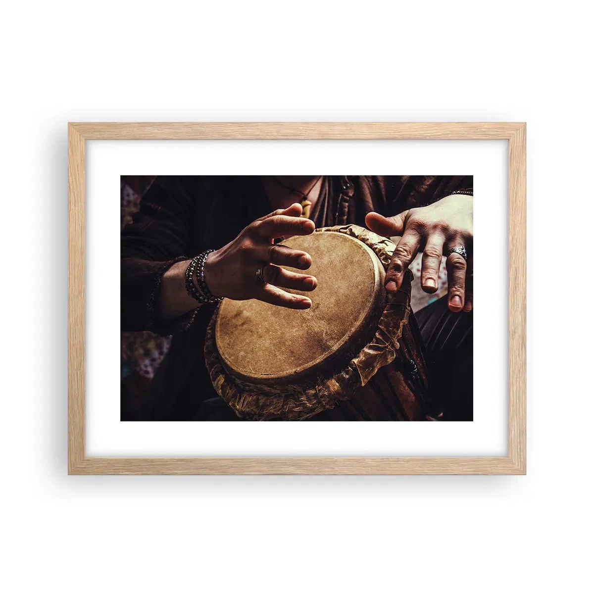 Een poster in een licht eiken lijst - Op het ritme van het hart - 40x30 cm