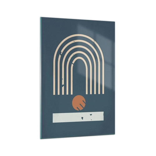 Schilderen op glas - Geometrie op de granaatappel - 70x100 cm