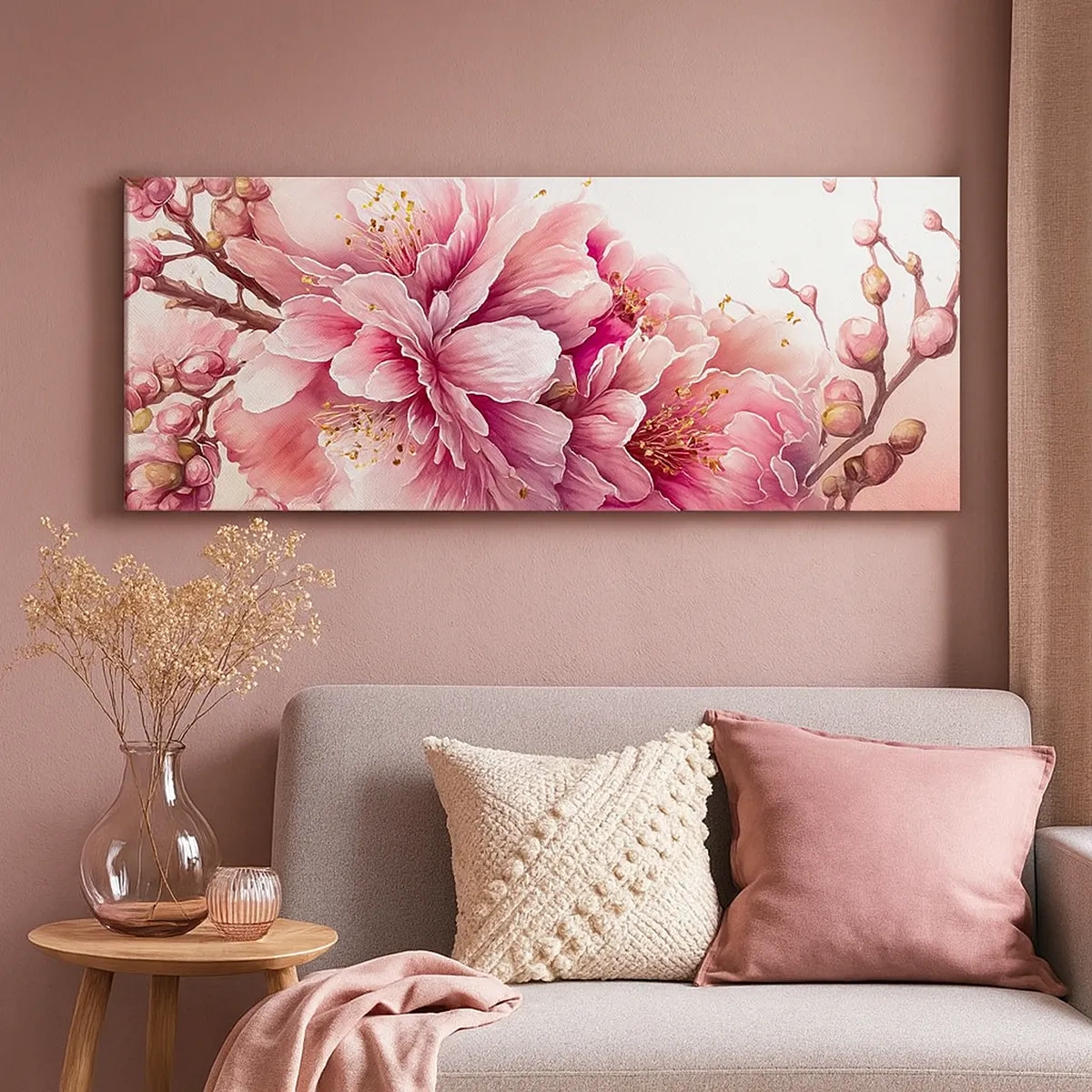 Schilderen op canvas - Kersenbloesem  - 30x30 cm