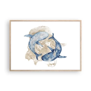 Een poster in een licht eiken lijst - Vriendschap of liefde? - 100x70 cm