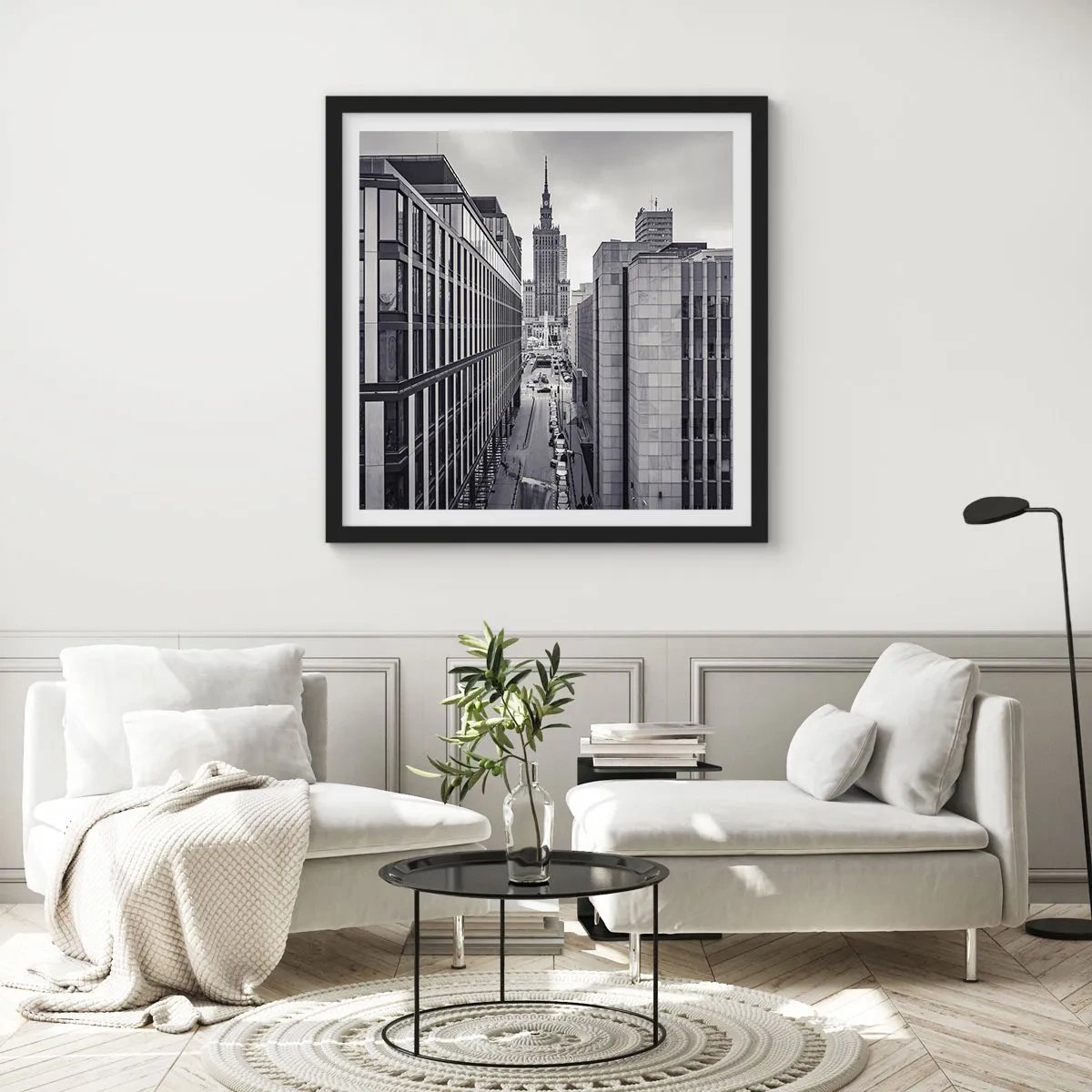 Poster in een zwarte lijst - Warschau vallei - 30x30 cm