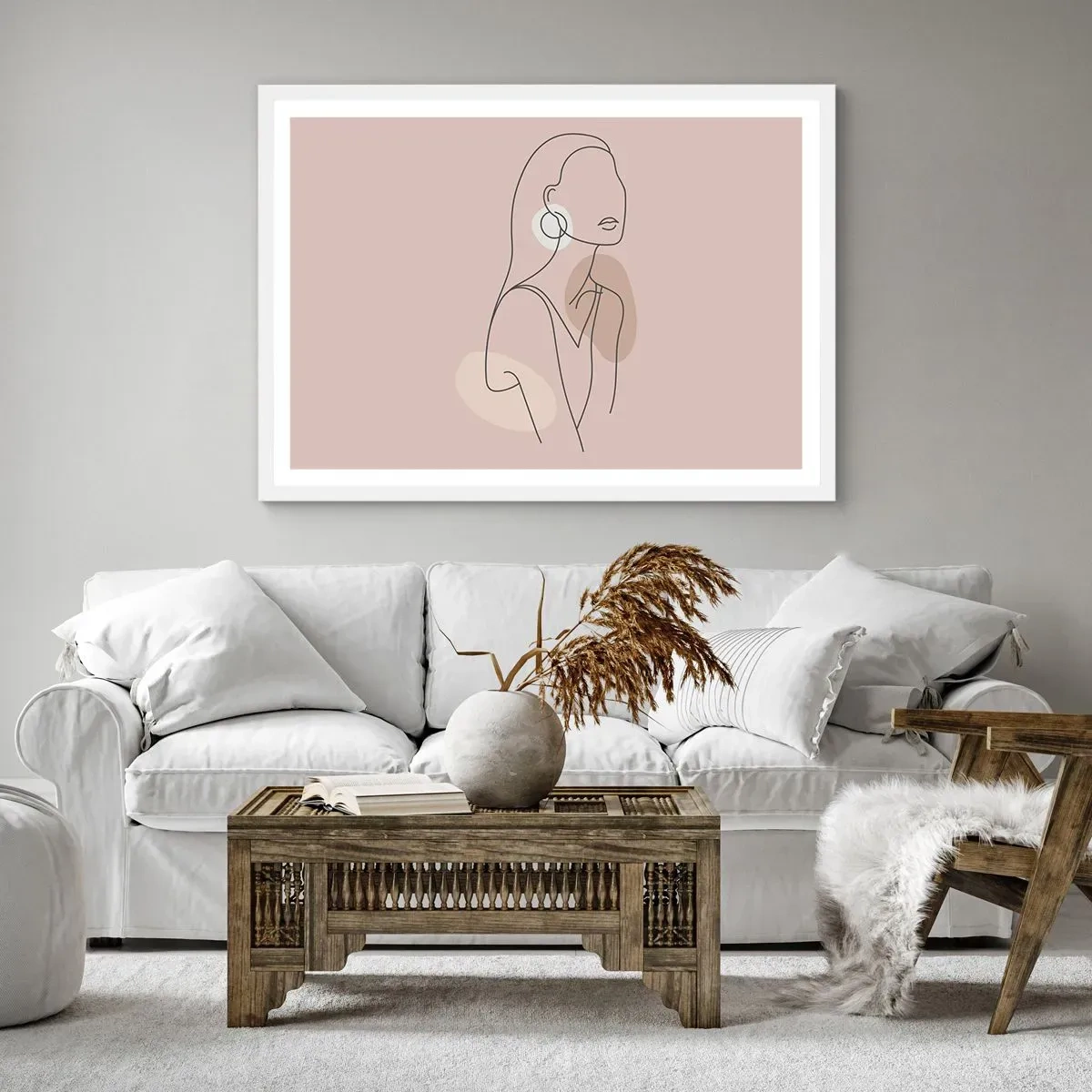 Poster in een witte lijst - meisjesachtig icoon - 40x30 cm