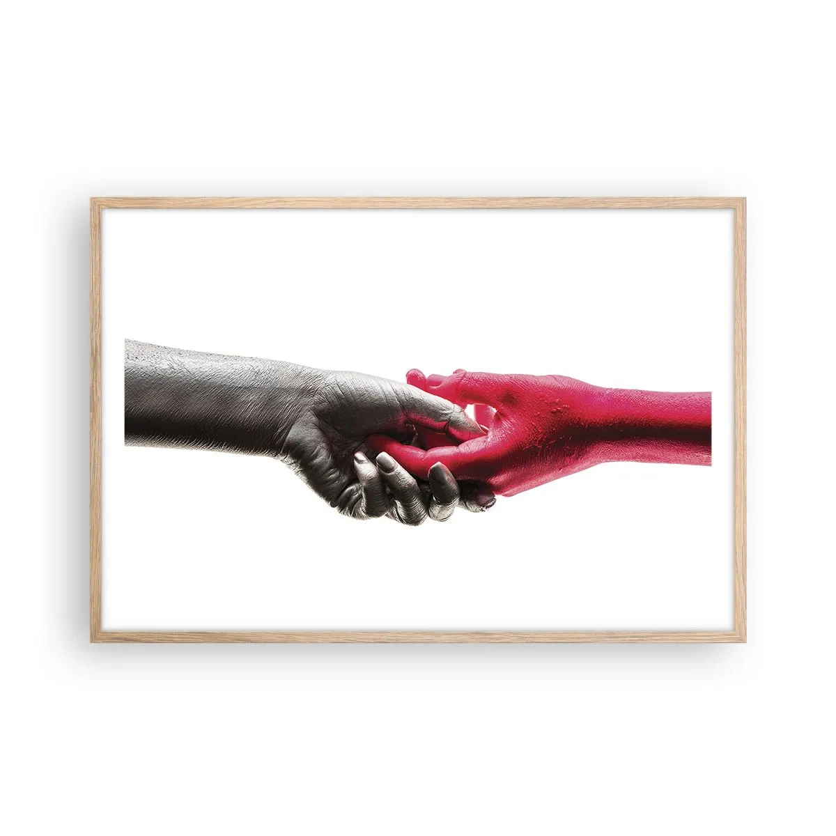 Een poster in een licht eiken lijst - Samen, hoewel anders - 91x61 cm