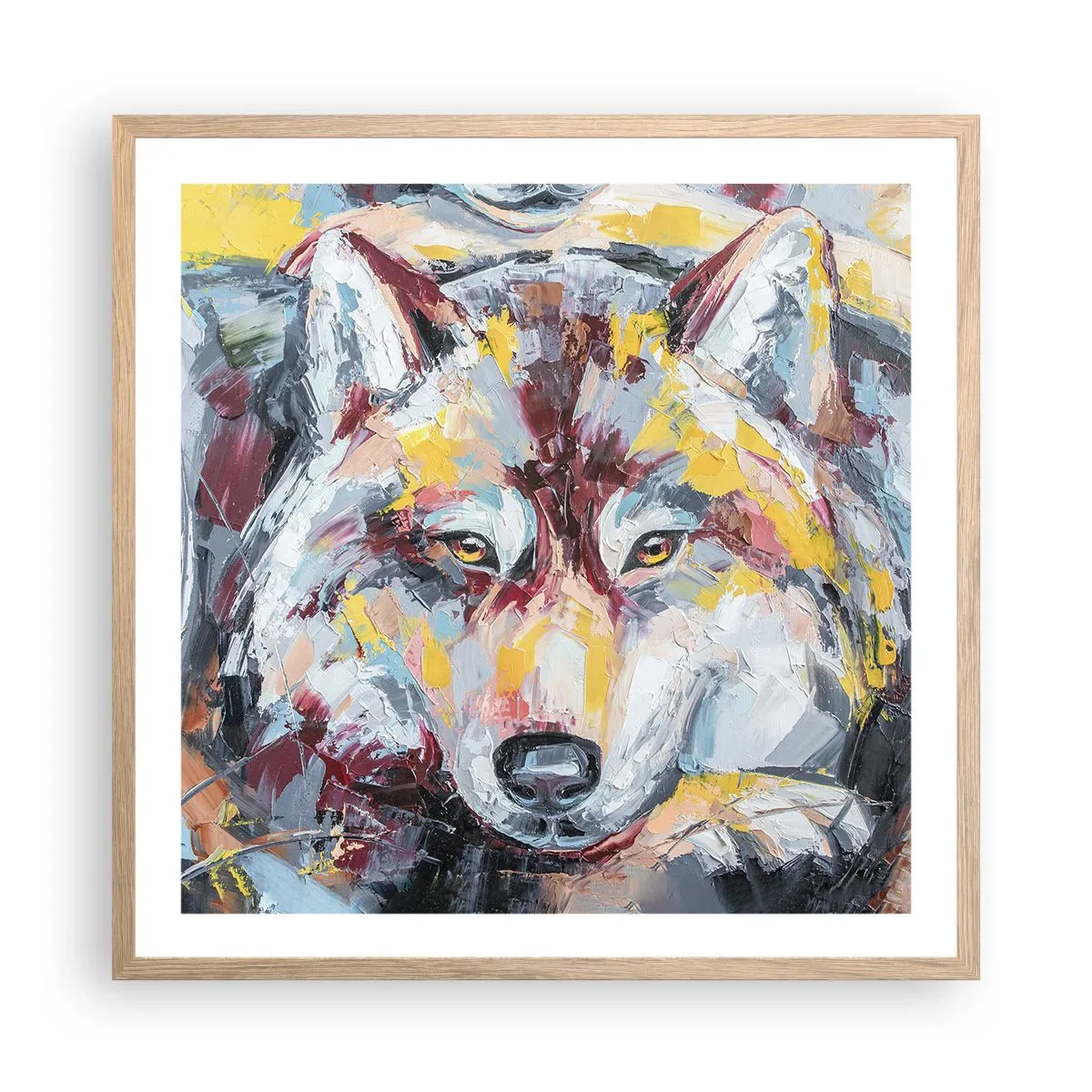 Een poster in een licht eiken lijst - Gemoedsrust onder dierbaren - 60x60 cm