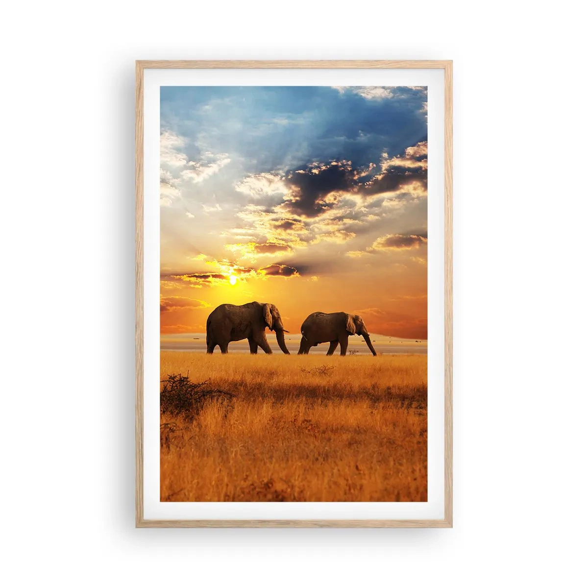 Een poster in een licht eiken lijst - Familie wandeling - 61x91 cm