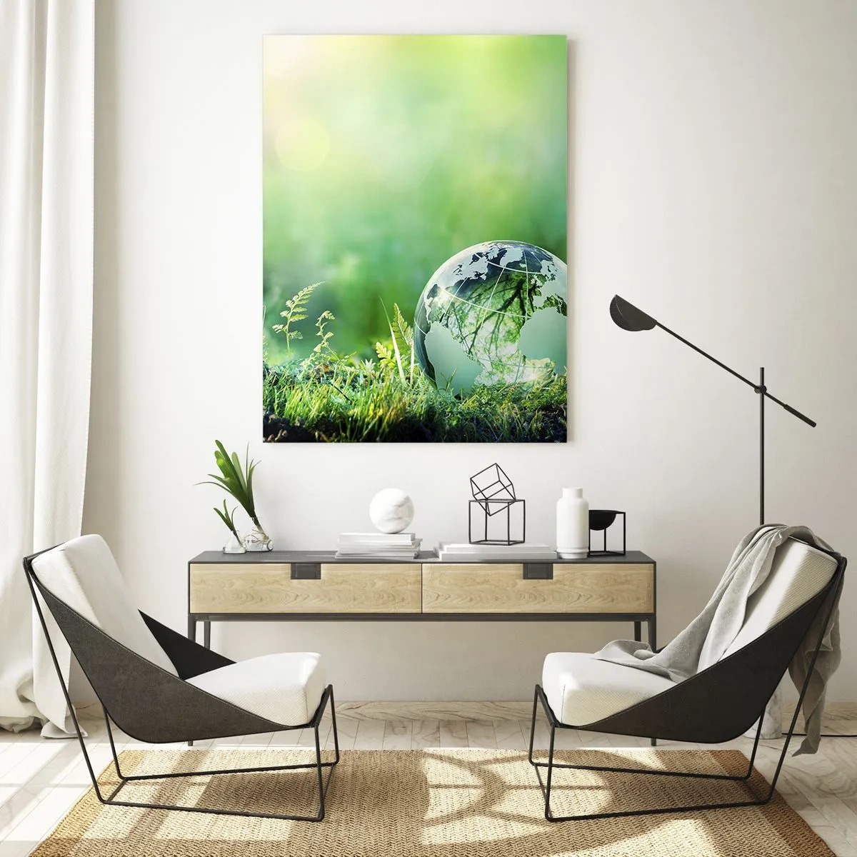 Schilderen op glas - De groene planeet - 50x70 cm