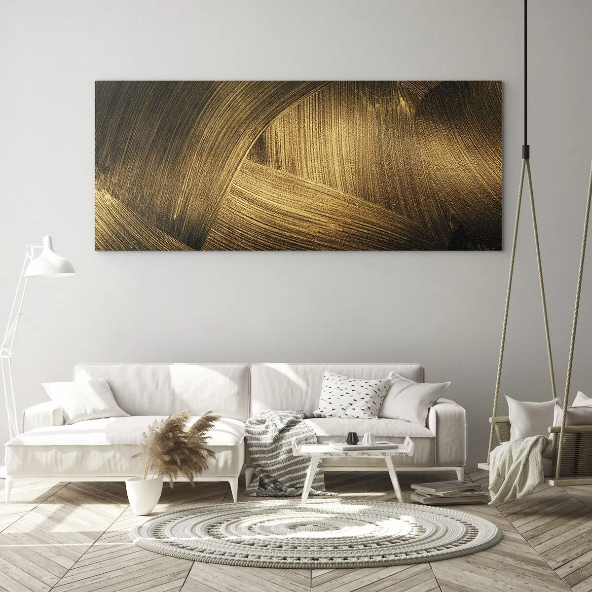 Schilderen op glas - In een gouden doolhof - 140x50 cm