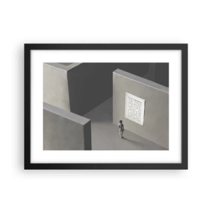 Poster in een zwarte lijst - Maar waar ben ik? - 40x30 cm