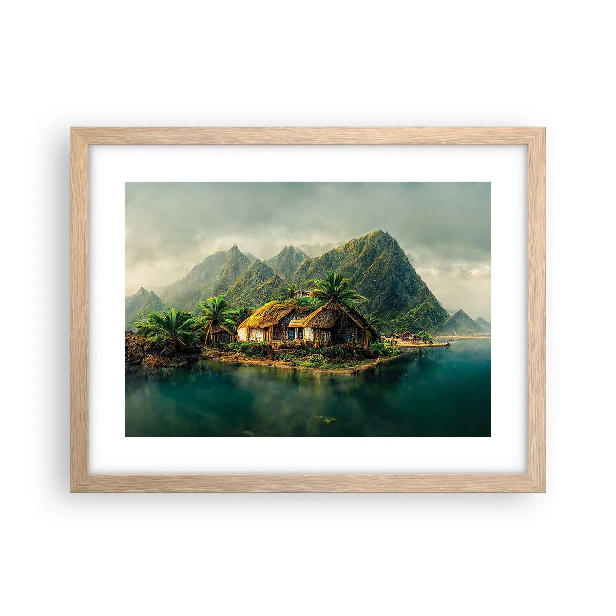 Een poster in een licht eiken lijst - Tropisch paradijs - 40x30 cm
