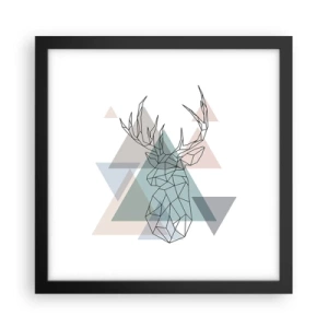 Poster in een zwarte lijst - In een geometrisch bos - 30x30 cm