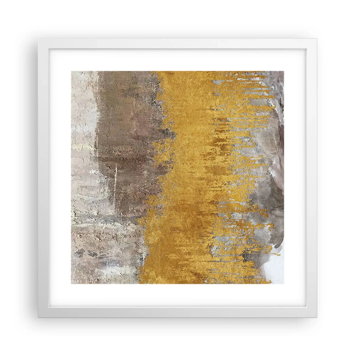 Poster in een witte lijst - Een gouden explosie - 40x40 cm