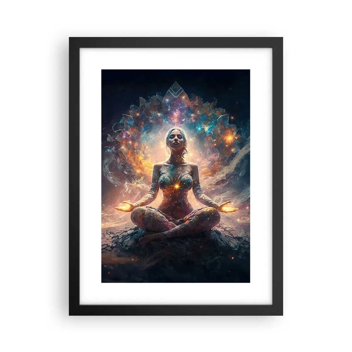 Poster in een zwarte lijst - Stroom van goede energie - 30x40 cm