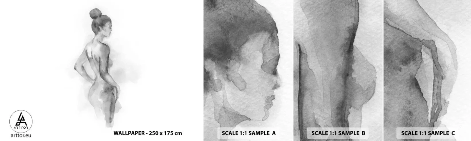 Fotobehang Monster Zelfklevend Deluxe Sticker - Prachtig als schilderij - Vrouw, Lichaam, Grafisch - 100x30 cm