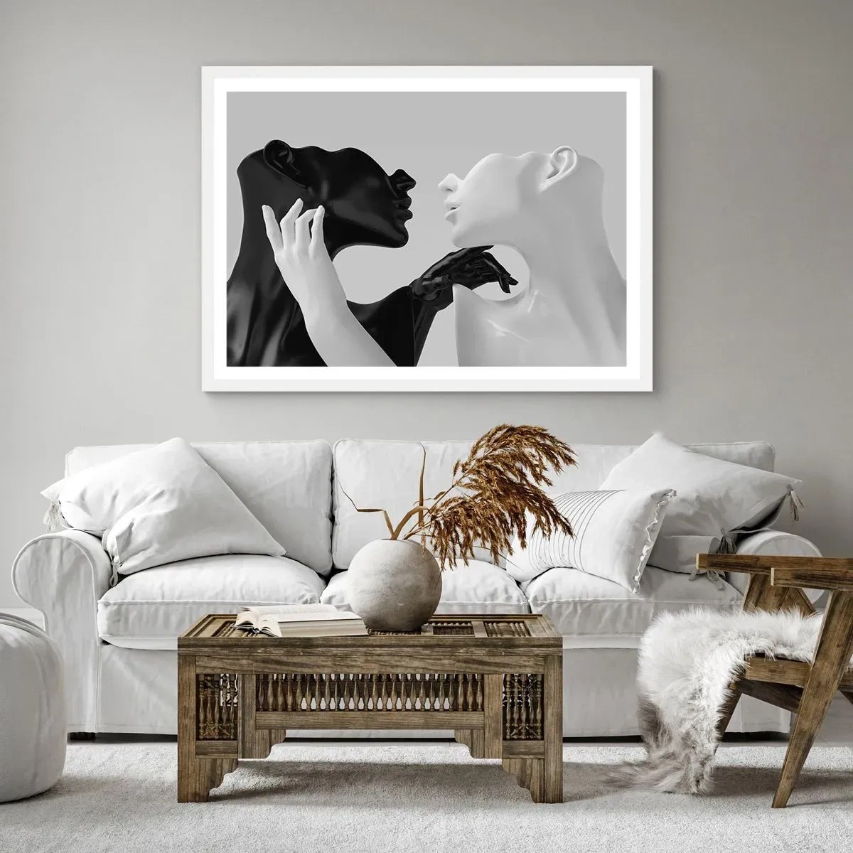 Poster in een witte lijst - Antrekking - Begeerte - 40x30 cm