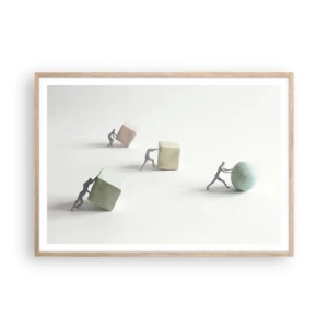 Een poster in een licht eiken lijst - Puur leven - 100x70 cm