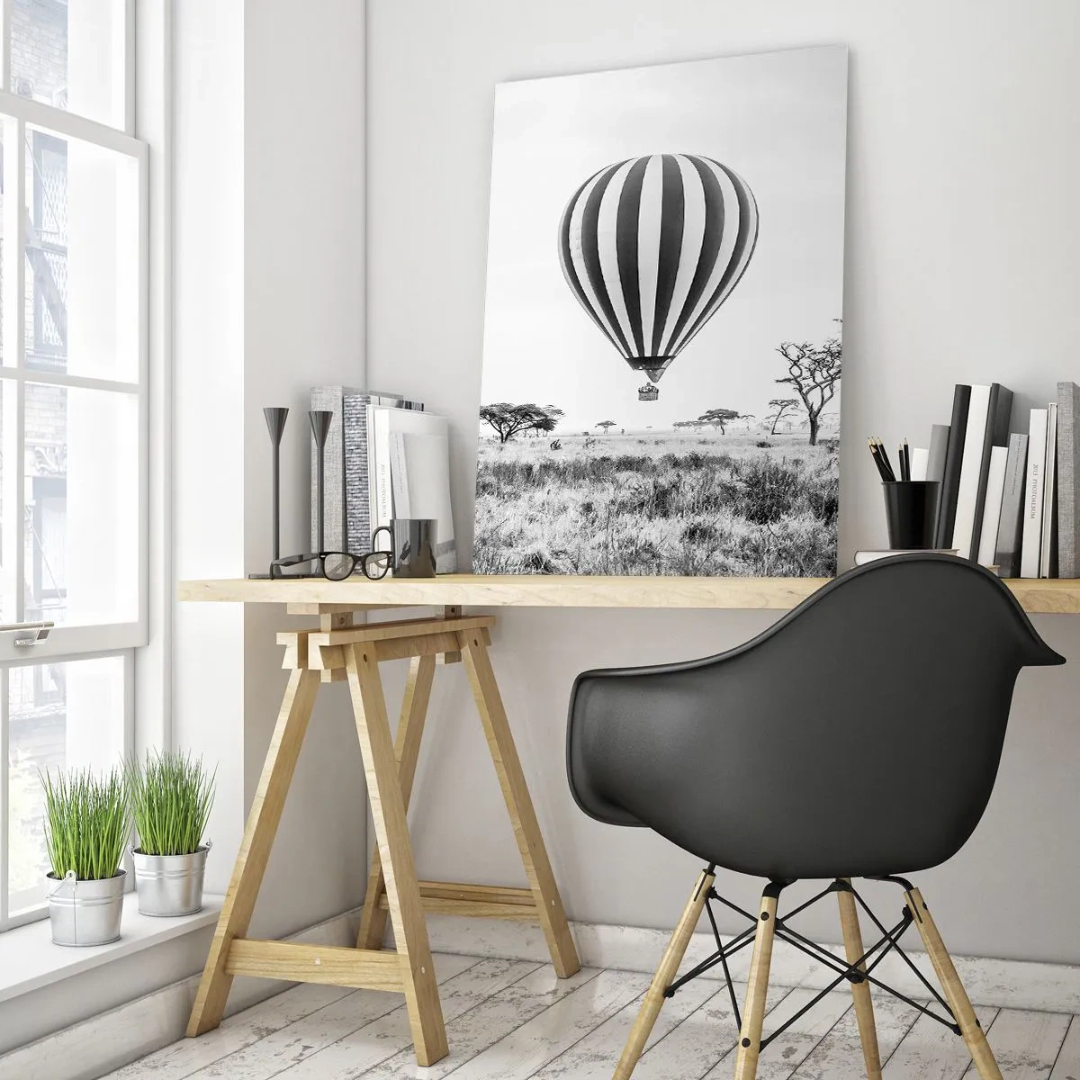 Schilderen op glas - Boven de savanne - 50x70 cm