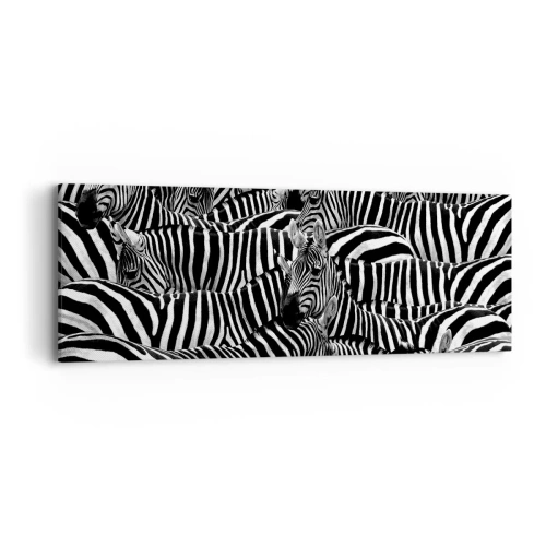 Schilderen op canvas - Groepsportret met strepen - 90x30 cm