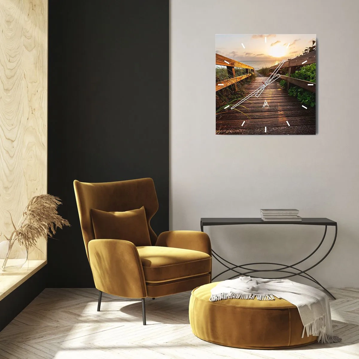 Wandklok - Klok - En direct naar de kust - 40x40 cm