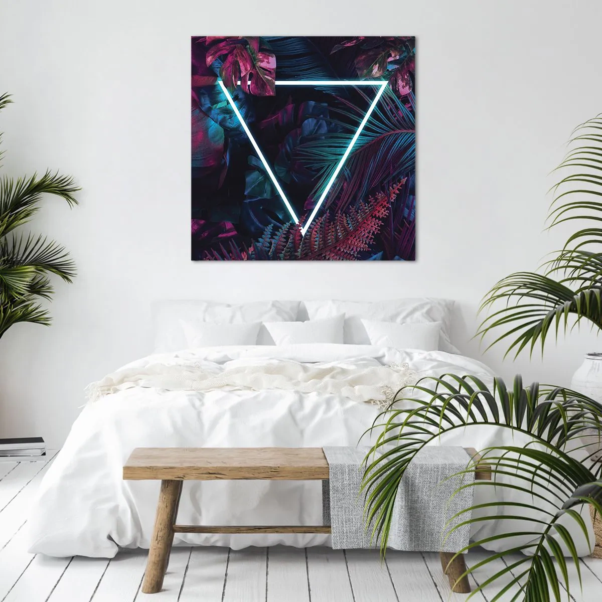Schilderen op canvas - Disco-achtige tuin - 30x30 cm
