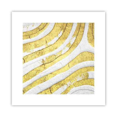 Poster - Compositie in wit en goud - 30x30 cm